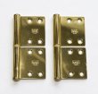 画像1: ドア用ヒンジ　旗蝶番　ステンレス金メッキ　2.0ｘ102ｘ102　2枚組 (1)