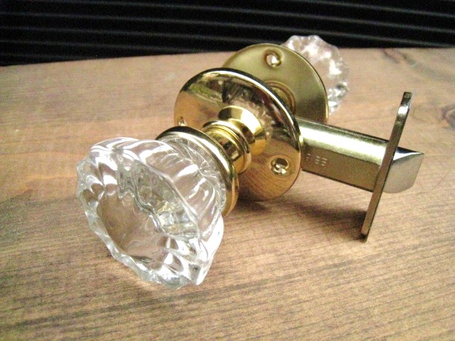 ガラス製両ノブ 丸座 金色 空錠セット E2317 Jerry S Garden